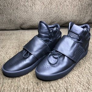 Adidas Black Leather High Tops